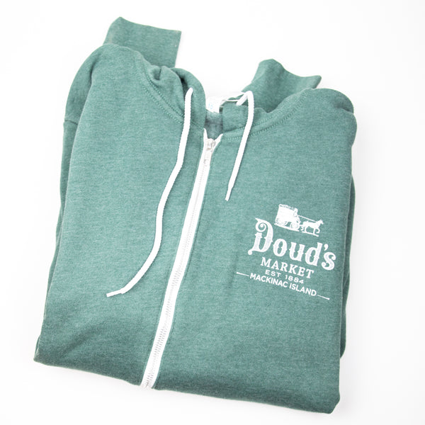 Doud's Green Zip-Up Hoodie